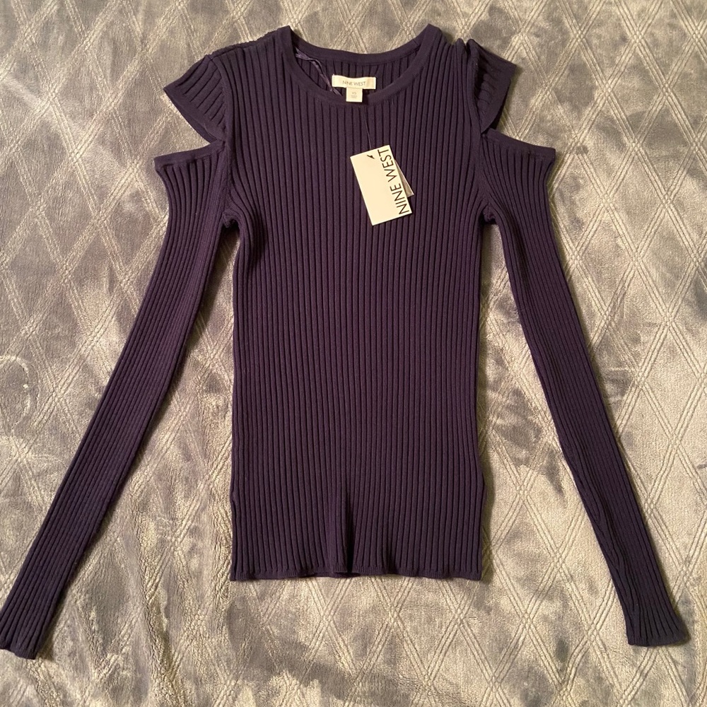 NINE WEST Sweater with Shoulder Cut-outs